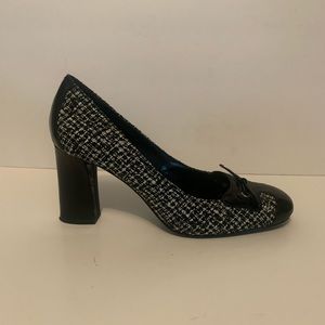 Enzo Angiolini tweed and Patton leather heels